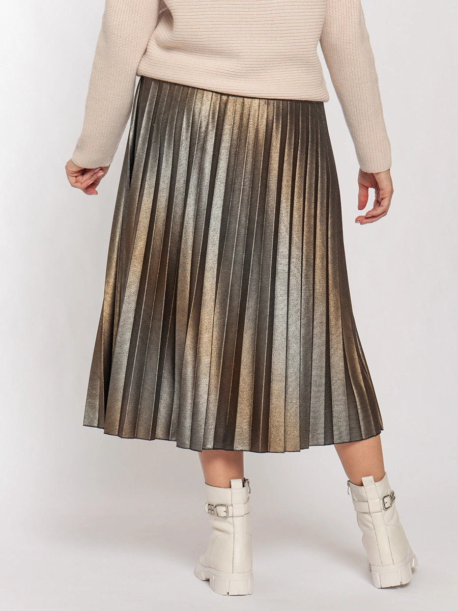 Плиссированная юбка с эффектом металлик